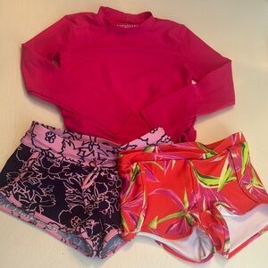 Girls swim shorts/rash guard bundle